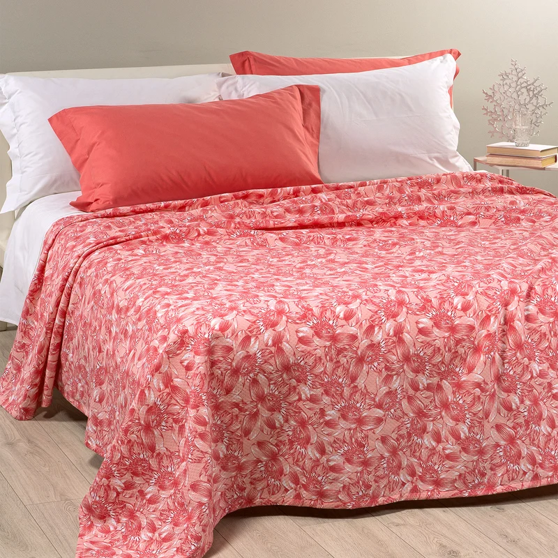 Copriletto Estivo flowers joy Moderno in Cotone Piquet