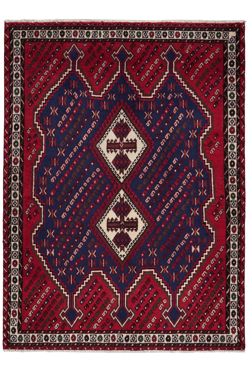 Afshar · Handgeknüpft – Blau, 197x144 cm