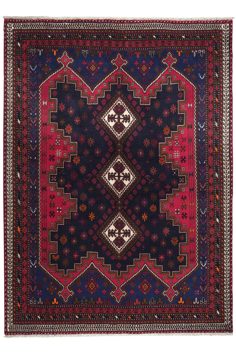 Afshar · Handgeknüpft – Blau, 242x174 cm