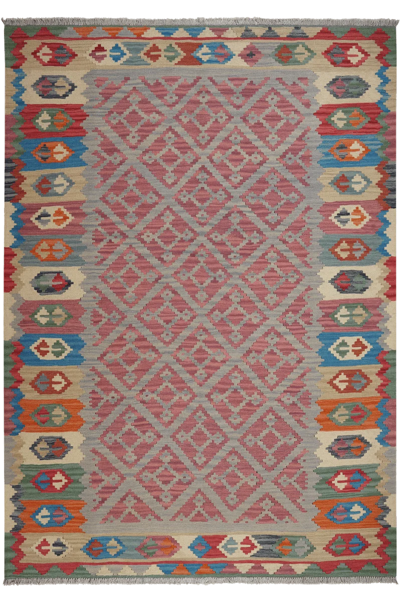 Kelim Gashgai · Handgewebt – Beige, 249x175 cm