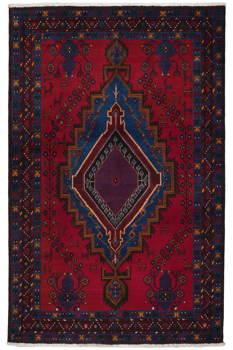 Afshar · Handgeknüpft – Rot, 236x151 cm