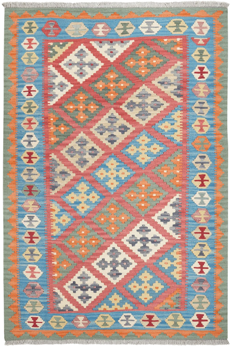 Kelim Gashgai · Handgewebt – Rot, 191x129 cm