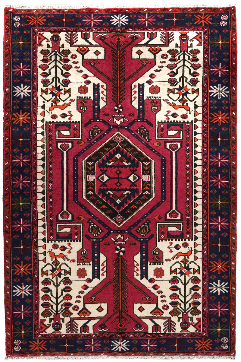 Saveh · Handgeknüpft – Rot, 216x144 cm