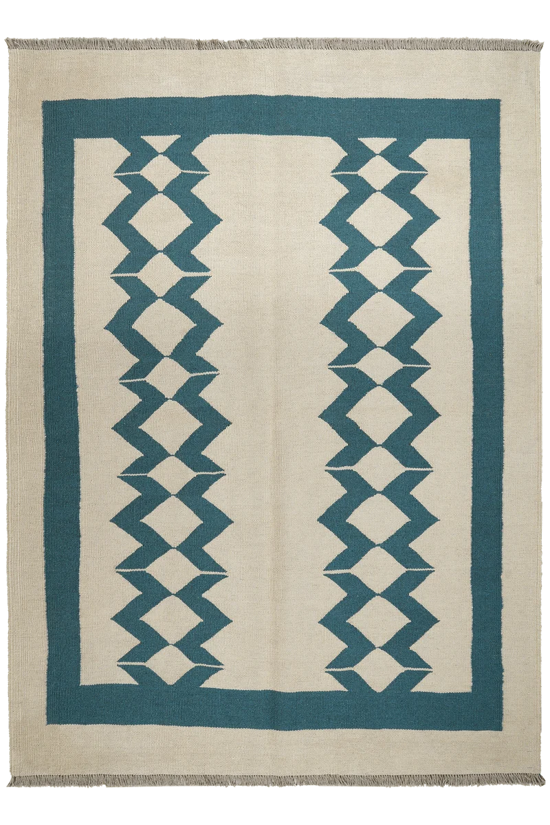 Kelim Gashgai · Handgewebt – Beige, 196x142 cm