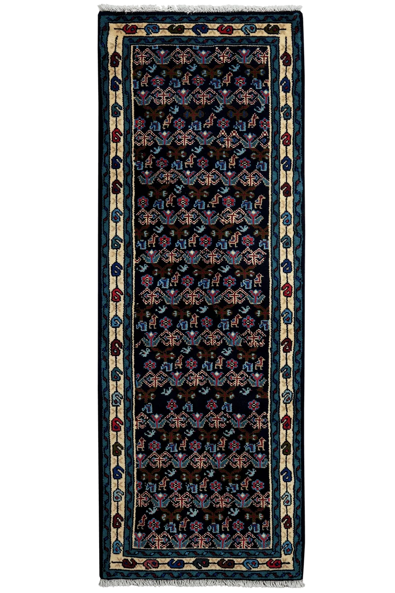 Hamadan · Handgeknüpft – Blau, 190x68 cm
