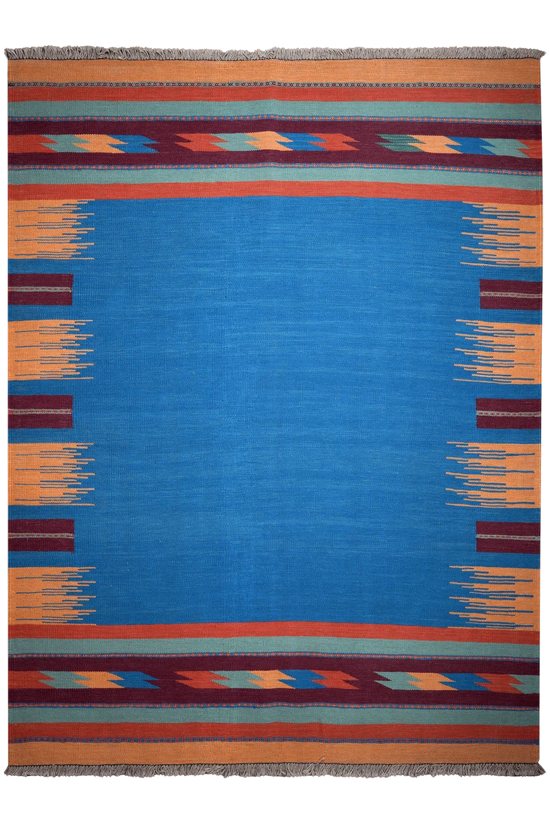 Kelim Gashgai · Handgewebt – Blau, 230x173 cm