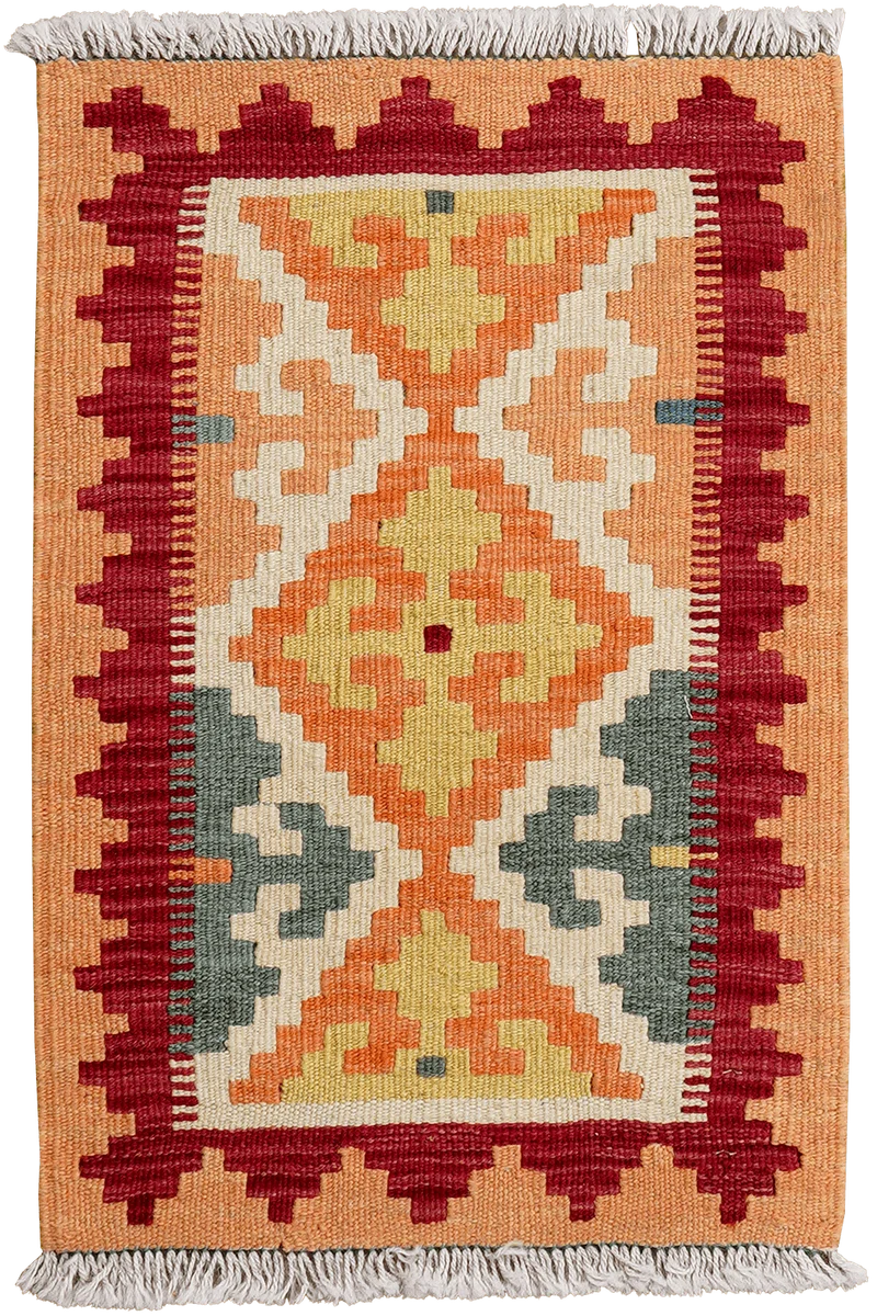 Kelim Gashgai · Handgewebt – Orange, 65x42 cm