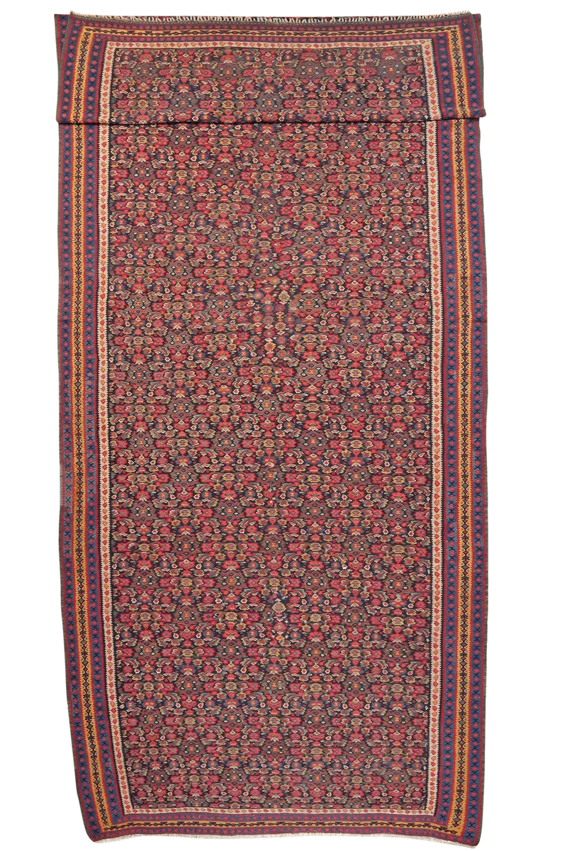 Kelim Bidjar · Handgewebt – Blau, 498x184 cm