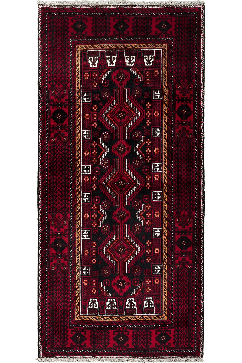 Belutch · Handgeknüpft – Schwarz, 225x107 cm