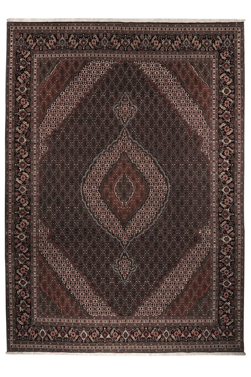 Tabriz 40 Raj · Handgeknüpft – Schwarz, 355x261 cm