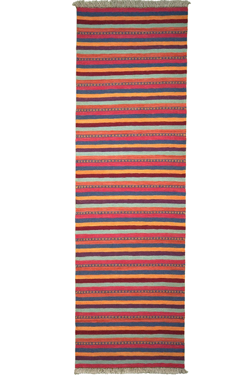 Kelim Gashgai · Handgewebt – Bunt, 204x62 cm