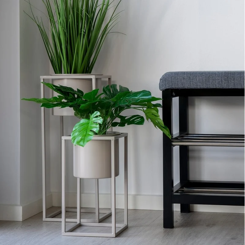 Modernes Blumentopf 2er-Set LARA beige grau