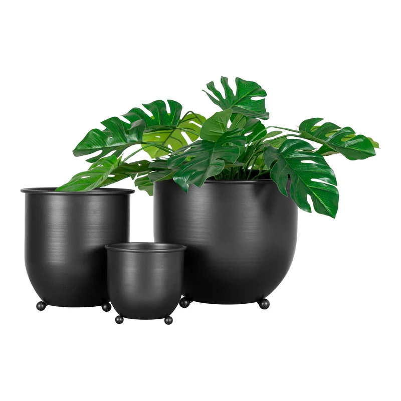 Modernes 3-tlg. Blumentopf-Set VANO aus Metall