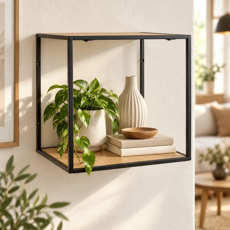Modernes Wandregal LEVEN 36cm Eiche-Look