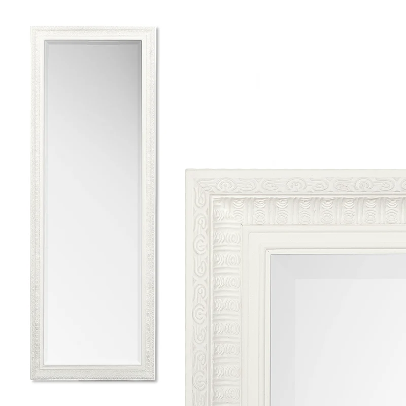 Eleganter Spiegel BESTY Weiss Matt 140x50cm Holzrahmen
