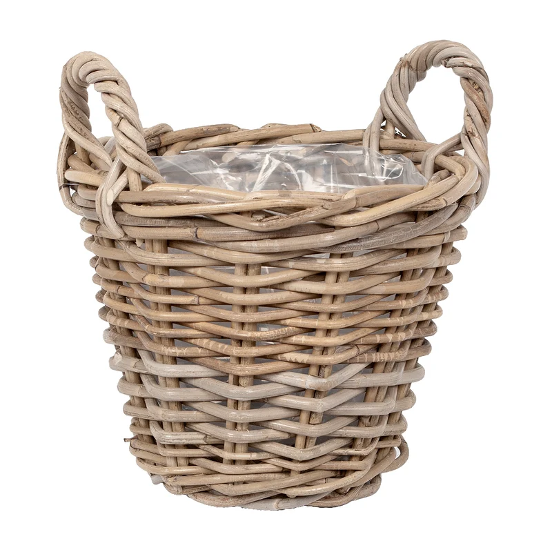 Pflanzkorb VERONA-9 Rund ca. D30cm mit Henkeln Naturrattan
