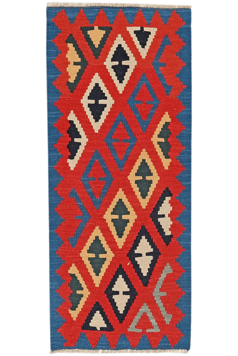 Kelim Gashgai · Handgewebt – Rot, 126x52 cm