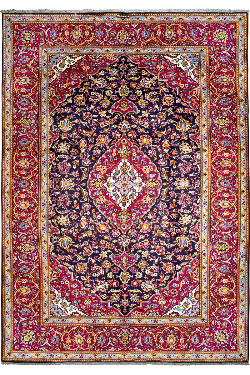 Kashan · Handgeknüpft – Blau, 294x205 cm