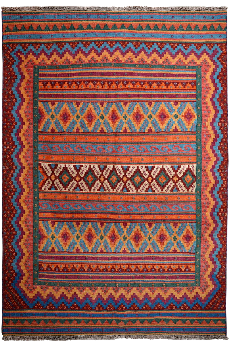 Sumak Sirdjan · Handgewebt – Bunt, 229x156 cm