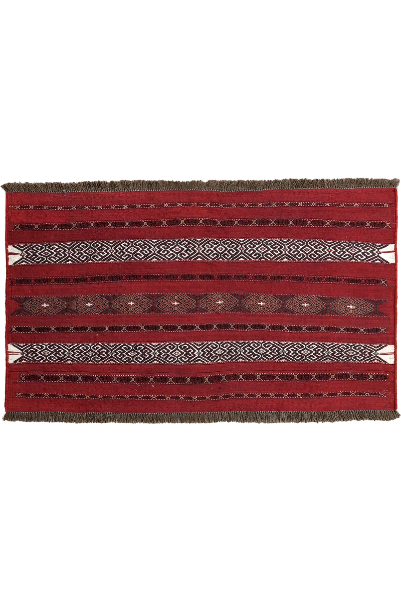 Kelim Belutch · Handgewebt – Rot, 62x108 cm
