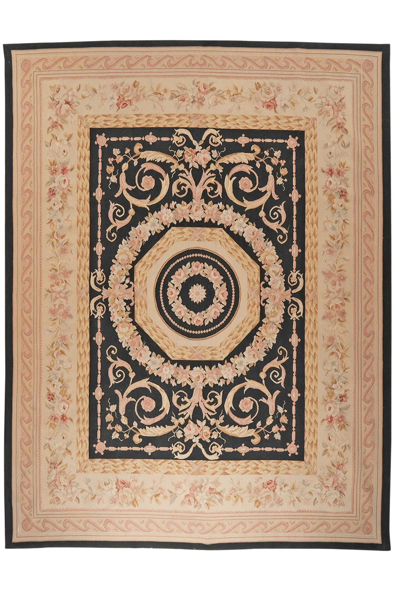Aubusson · Handgeknüpft – Schwarz, 311x236 cm