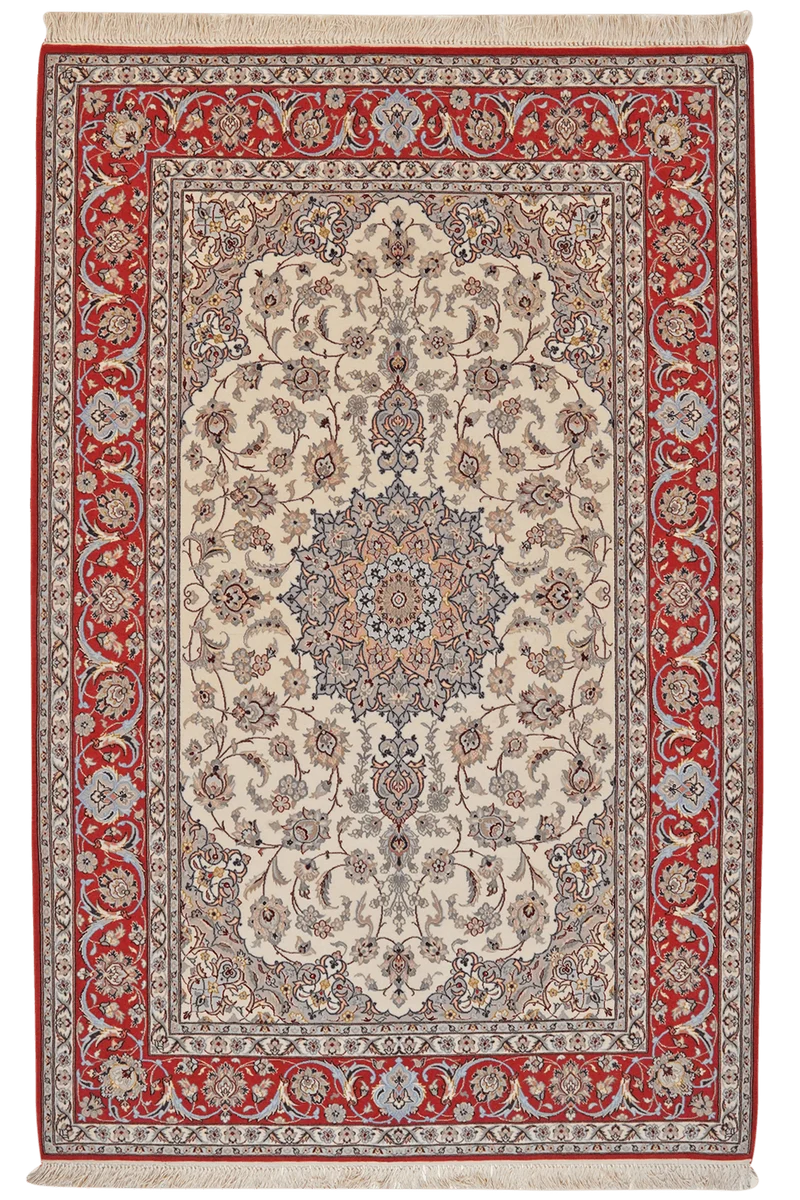 Isfahan · Handgeknüpft – Beige, 202x132 cm