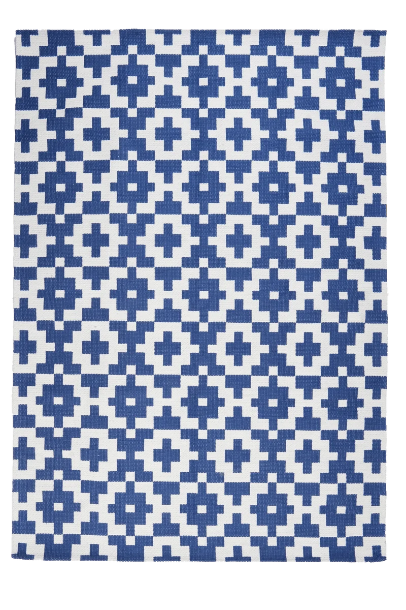 Dhurrie · Handgewebt – Blau, 200x290 cm