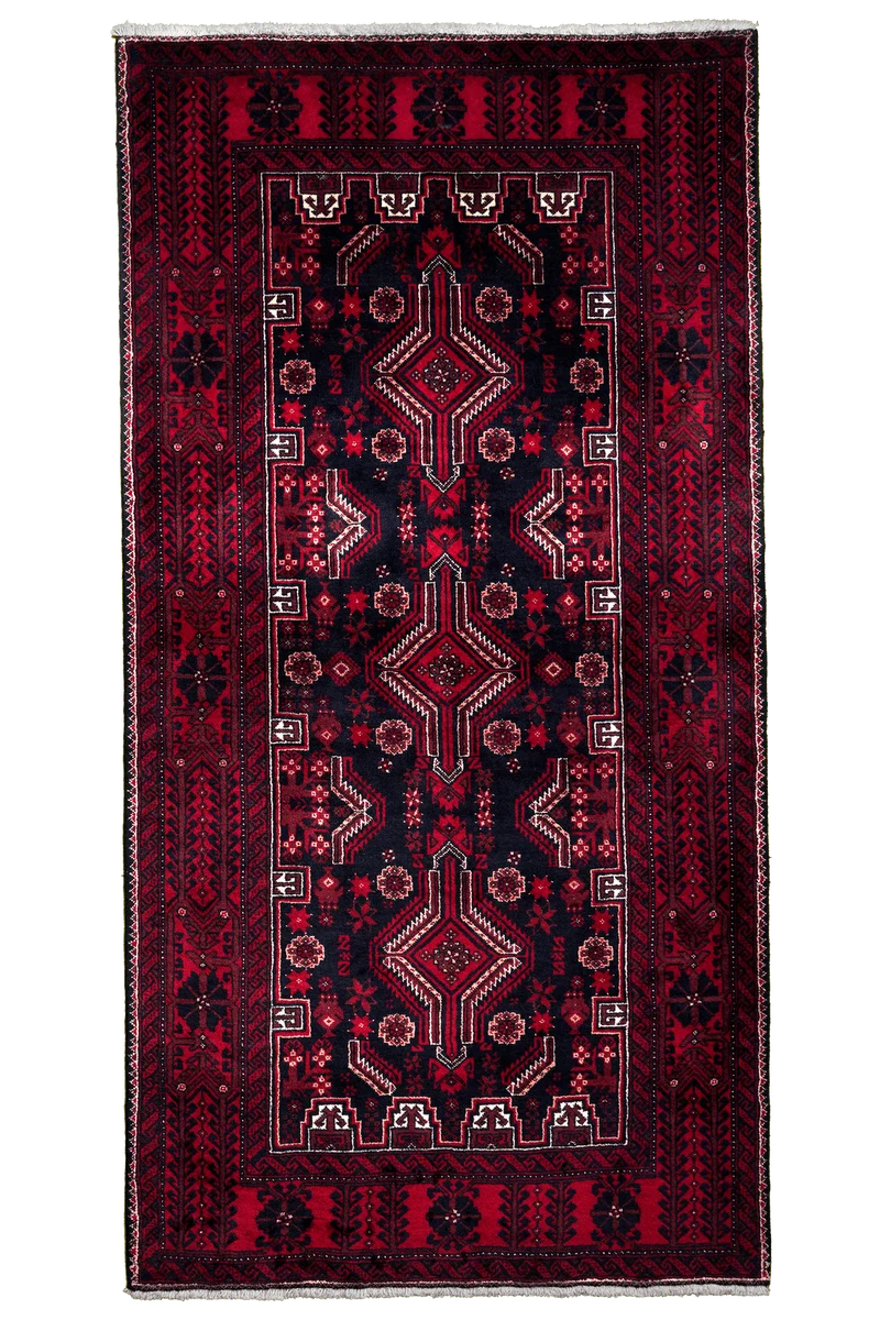 Belutch · Handgeknüpft – Schwarz, 194x100 cm