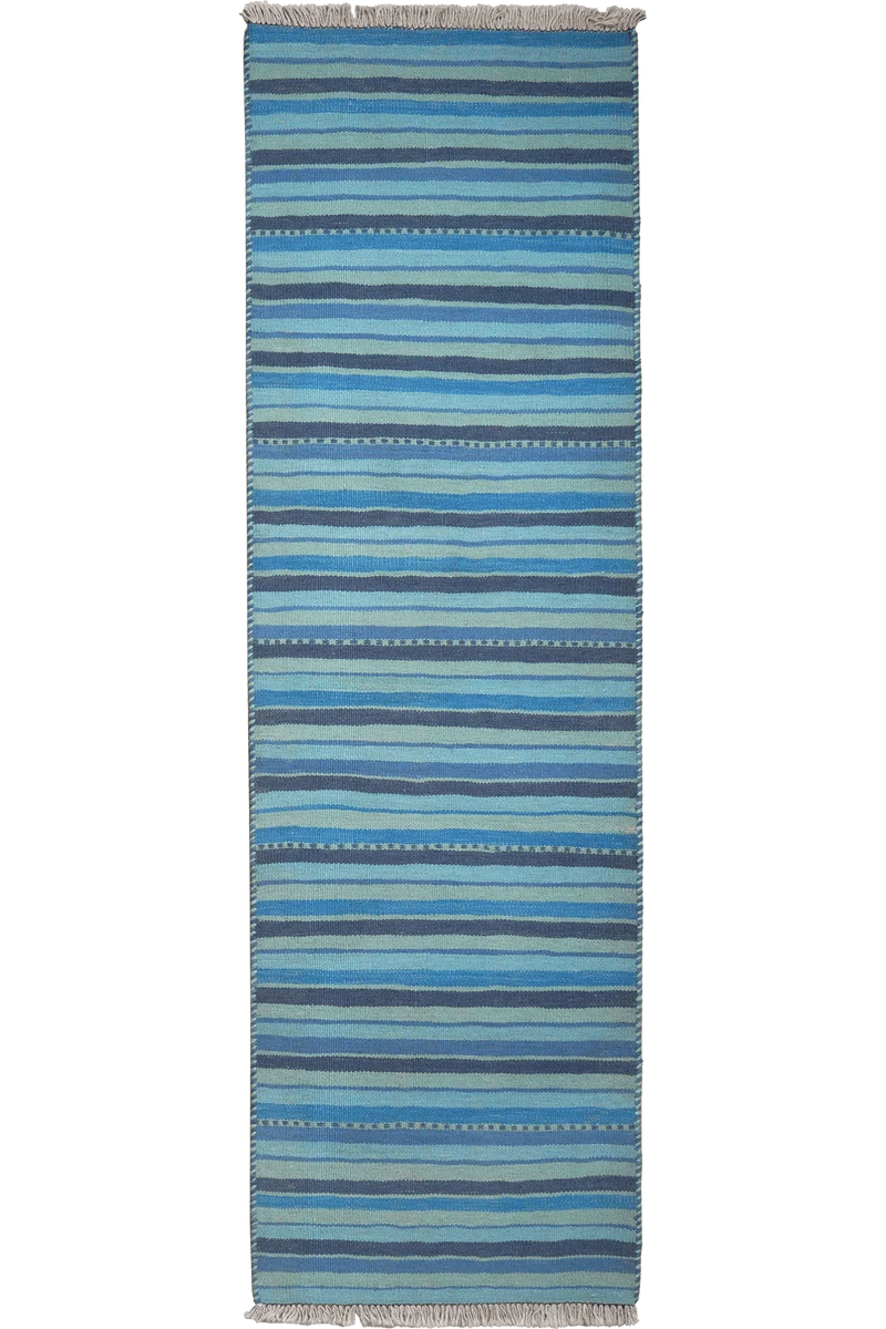 Kelim Gashgai · Handgewebt – Blau, 196x60 cm