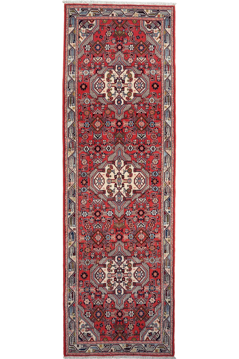 Assadabad · Handgeknüpft – Rot, 290x89 cm