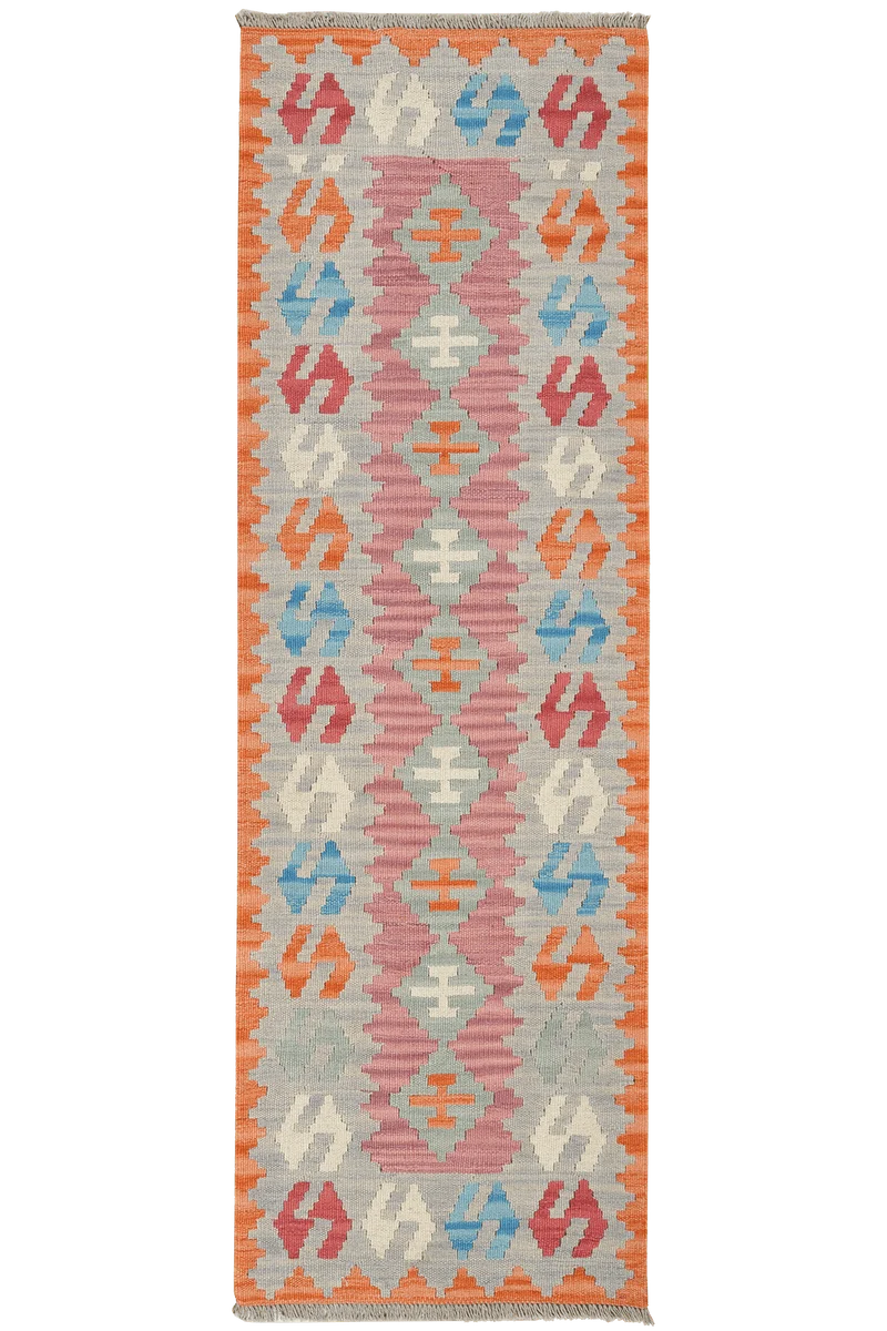 Kelim Gashgai · Handgewebt – Rosa, 191x60 cm