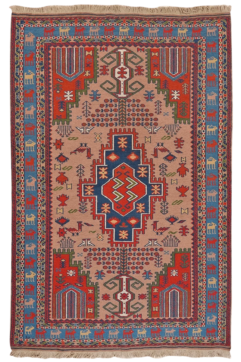 Sumak Shahsavan · Handgewebt – Beige, 185x125 cm