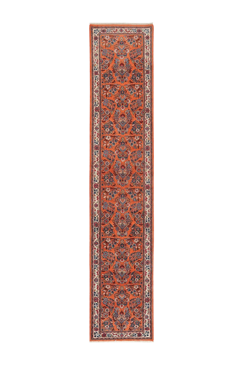 Sarough · Handgeknüpft – Orange, 392x79 cm