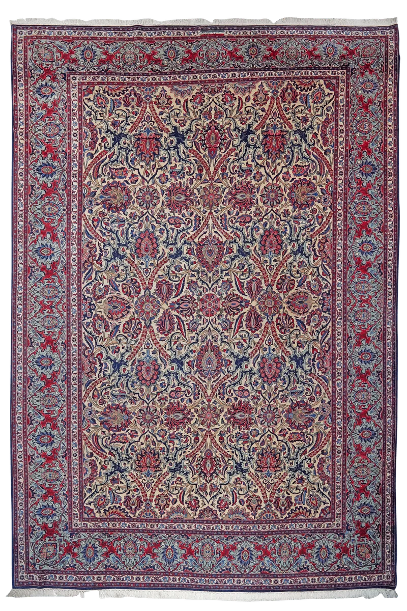 Kashan · Handgeknüpft – Beige, 386x265 cm
