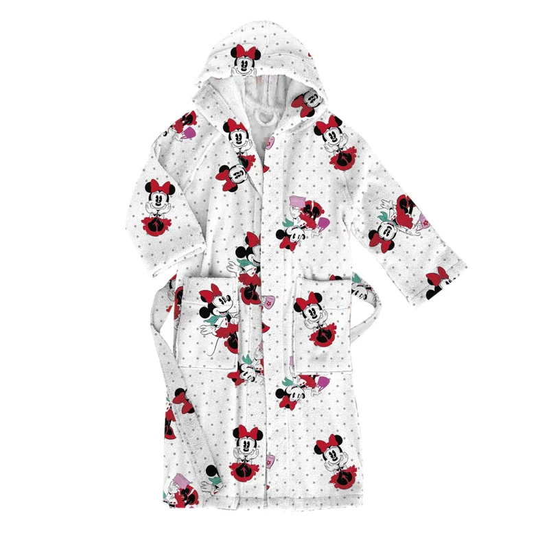 Accappatoio con Cappuccio minnie city in Cotone 300 gr/mq