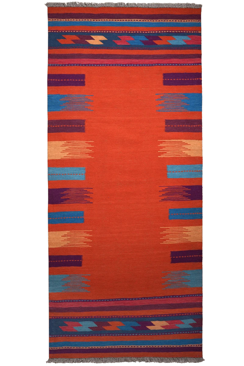 Kelim Gashgai · Handgewebt – Rot, 249x106 cm