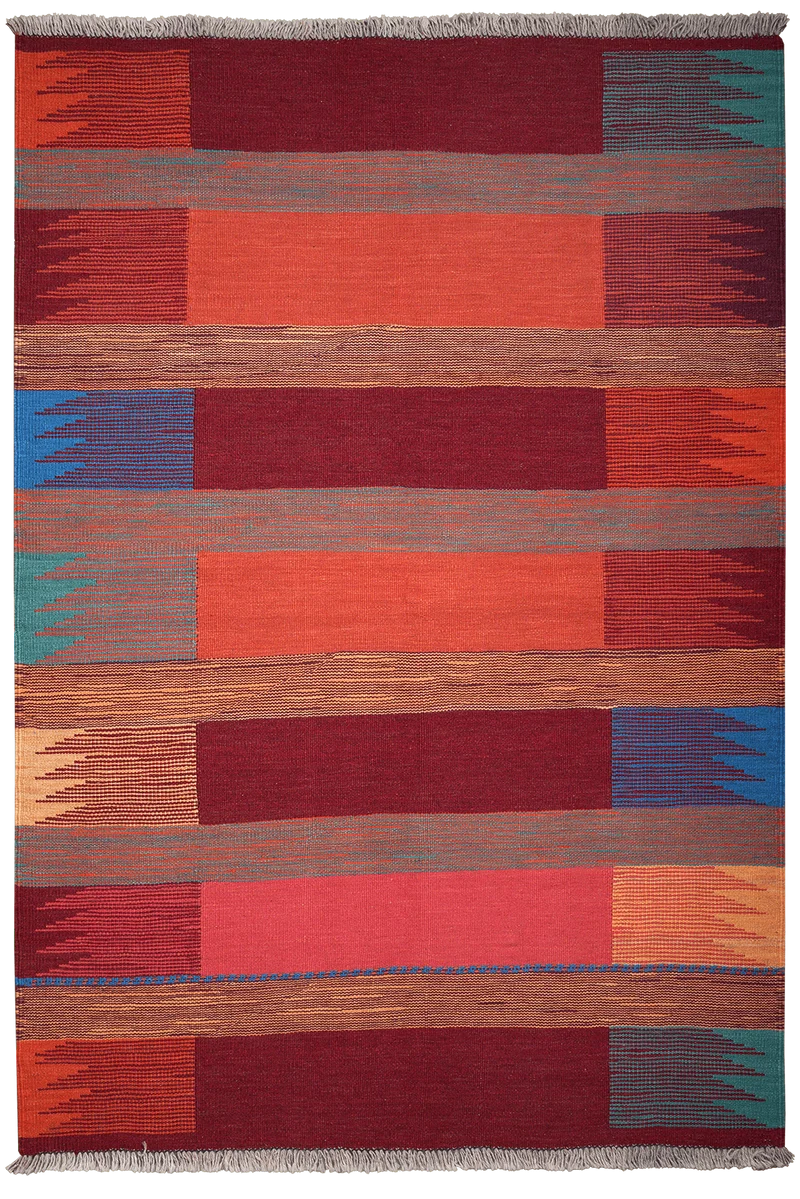Kelim Gashgai · Handgewebt – Rot, 187x129 cm