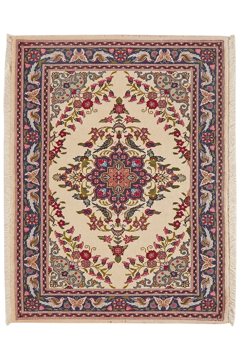 Tabriz 50 Raj · Handgeknüpft – Beige, 85x62 cm