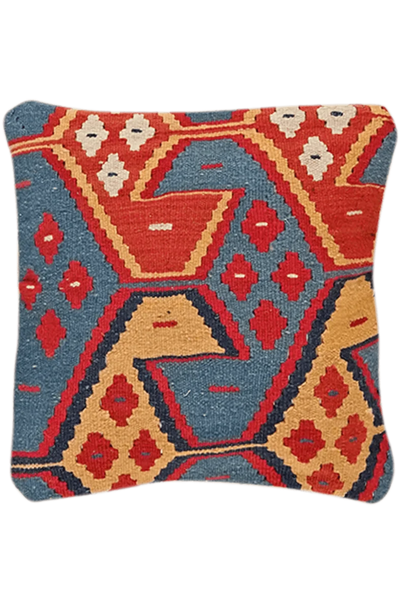 Kelim Kissen · Handgefertigt – Bunt, 40x40 cm