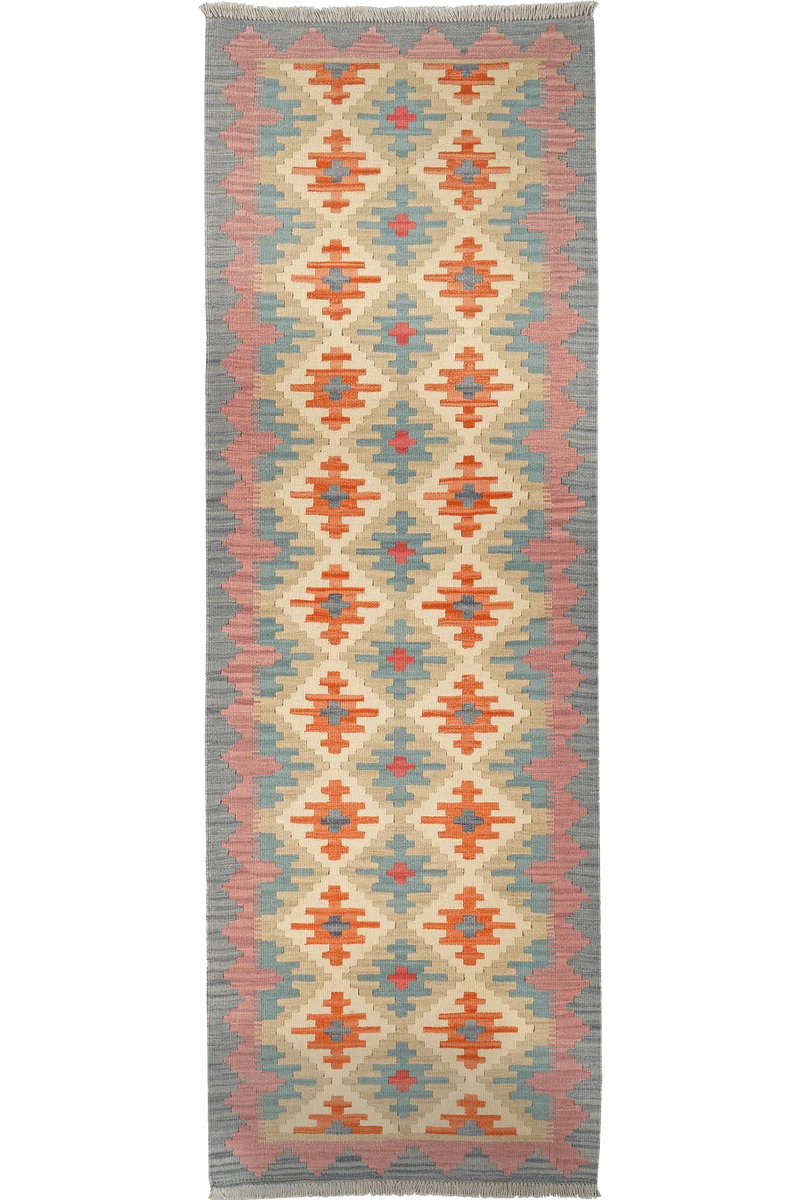 Kelim Gashgai · Handgewebt – Beige, 250x83 cm