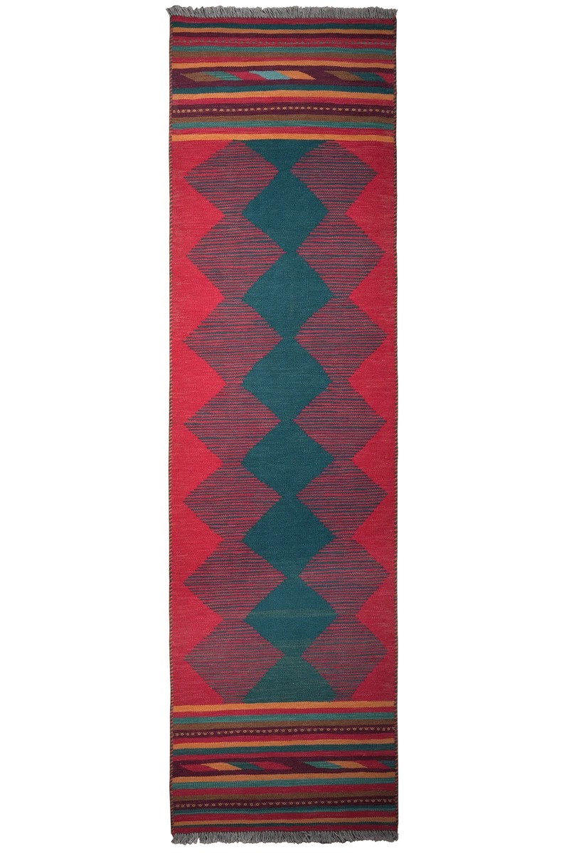 Kelim Gashgai · Handgewebt – Bunt, 295x79 cm