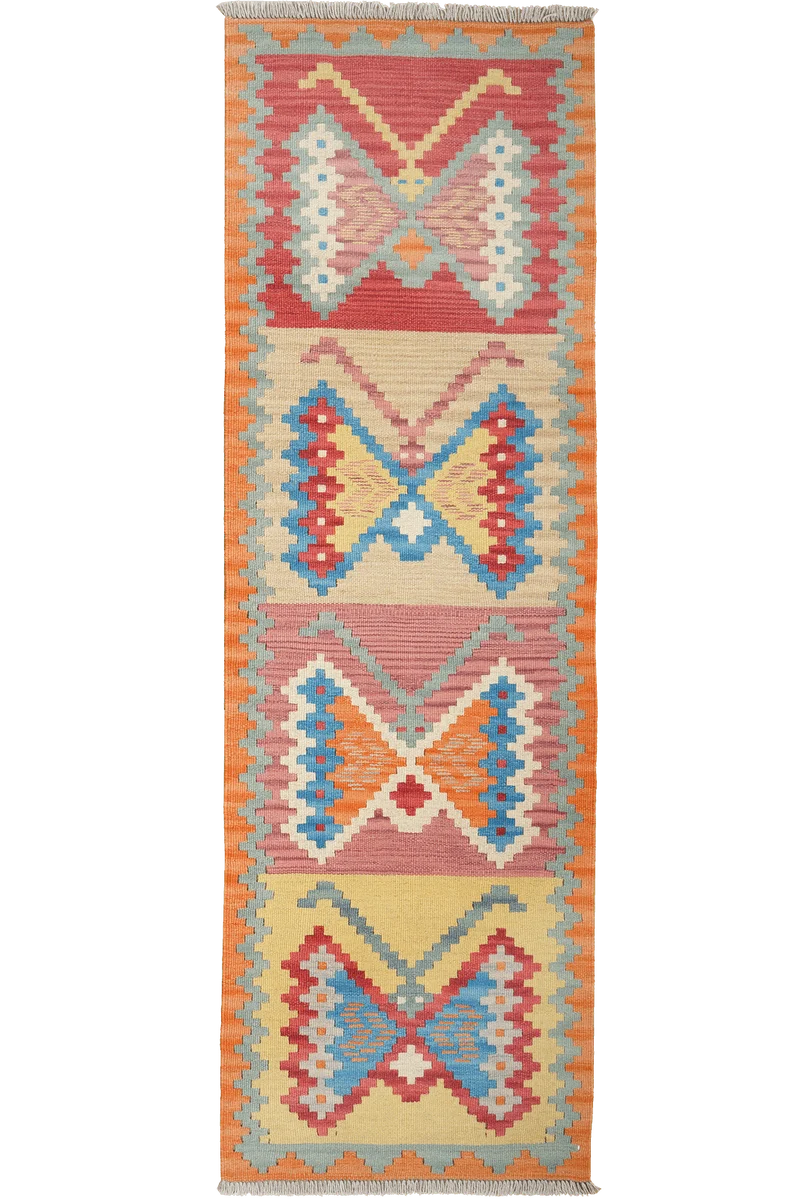 Kelim Gashgai · Handgewebt – Bunt, 205x62 cm