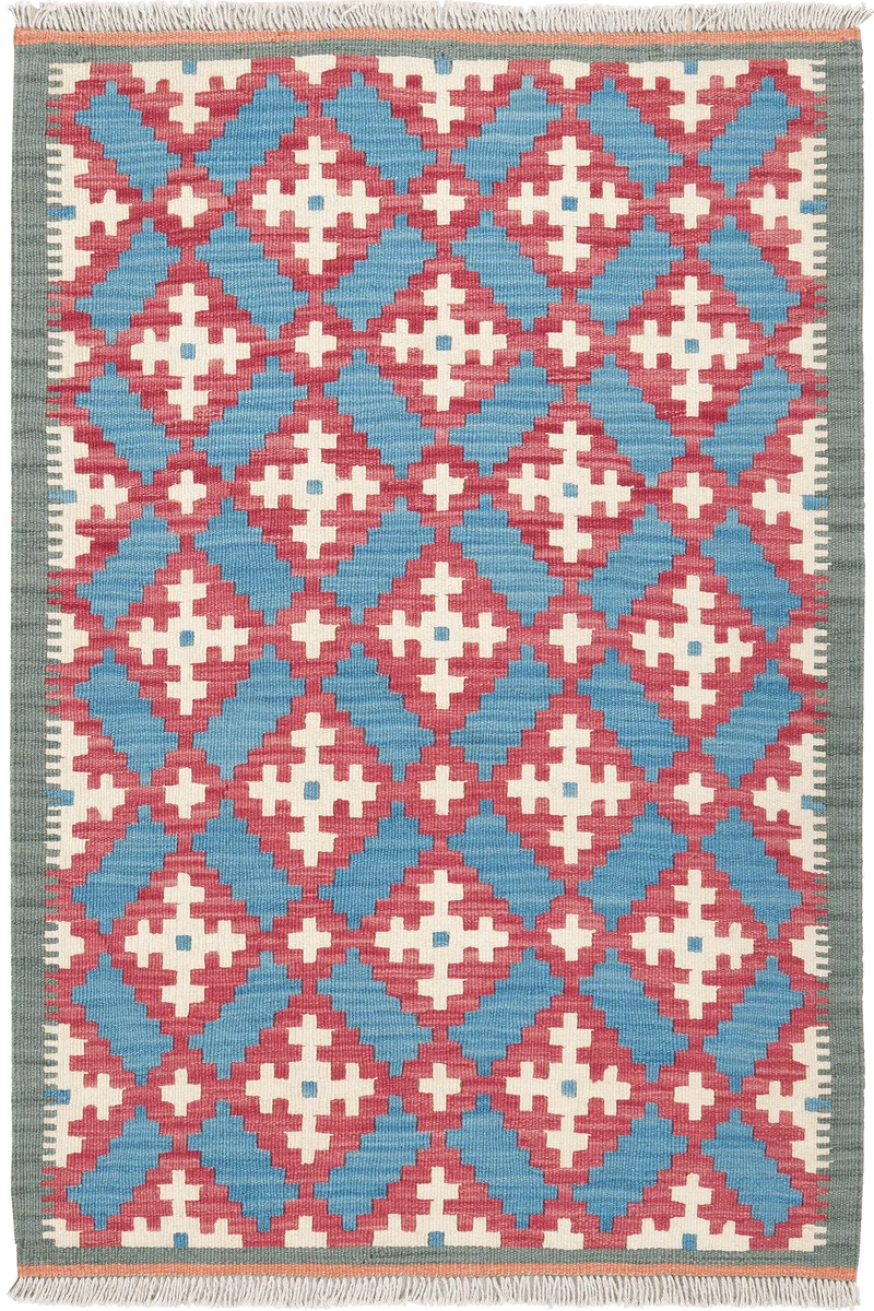 Kelim Gashgai · Handgewebt – Blau, 128x85 cm