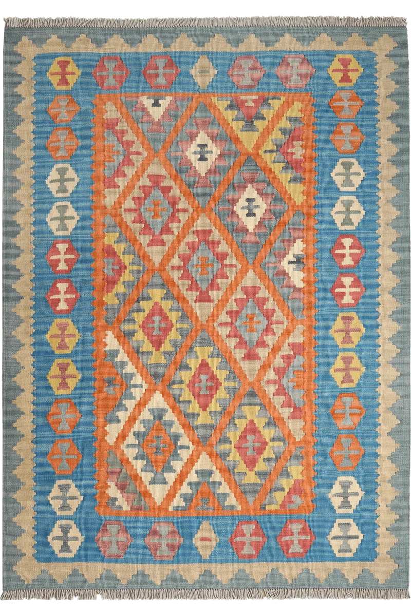 Kelim Gashgai · Handgewebt – Orange, 175x126 cm