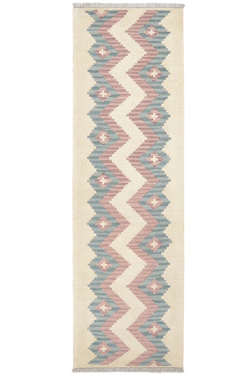 Kelim Gashgai · Handgewebt – Beige, 203x62 cm