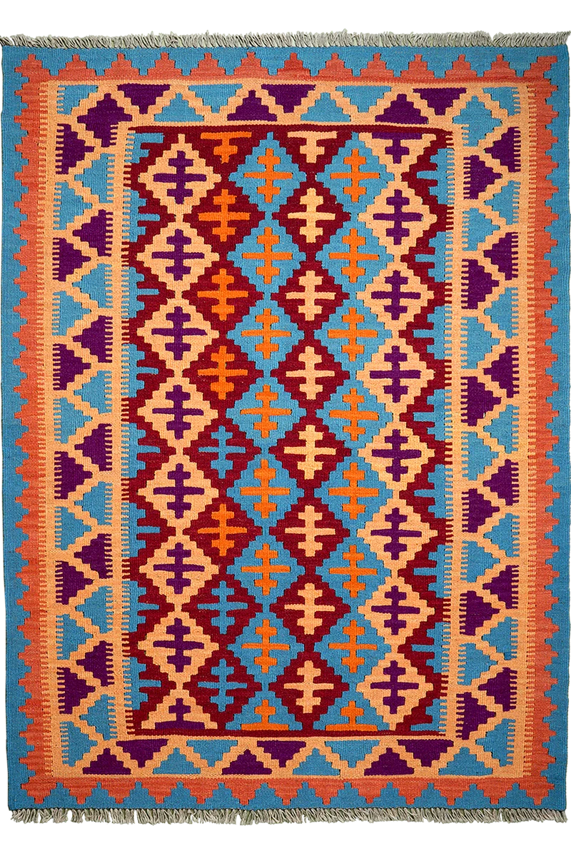 Kelim Gashgai · Handgewebt – Blau, 179x122 cm