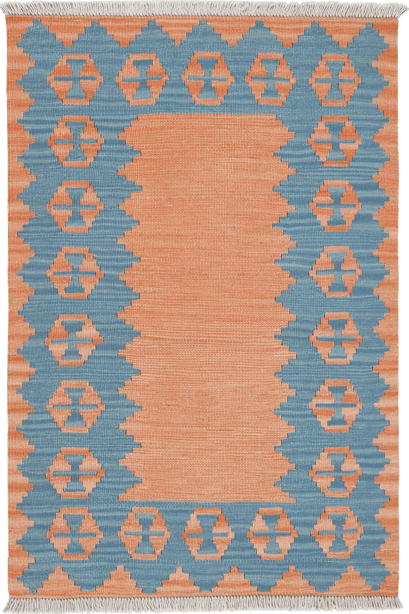 Kelim Gashgai · Handgewebt – Orange, 126x84 cm