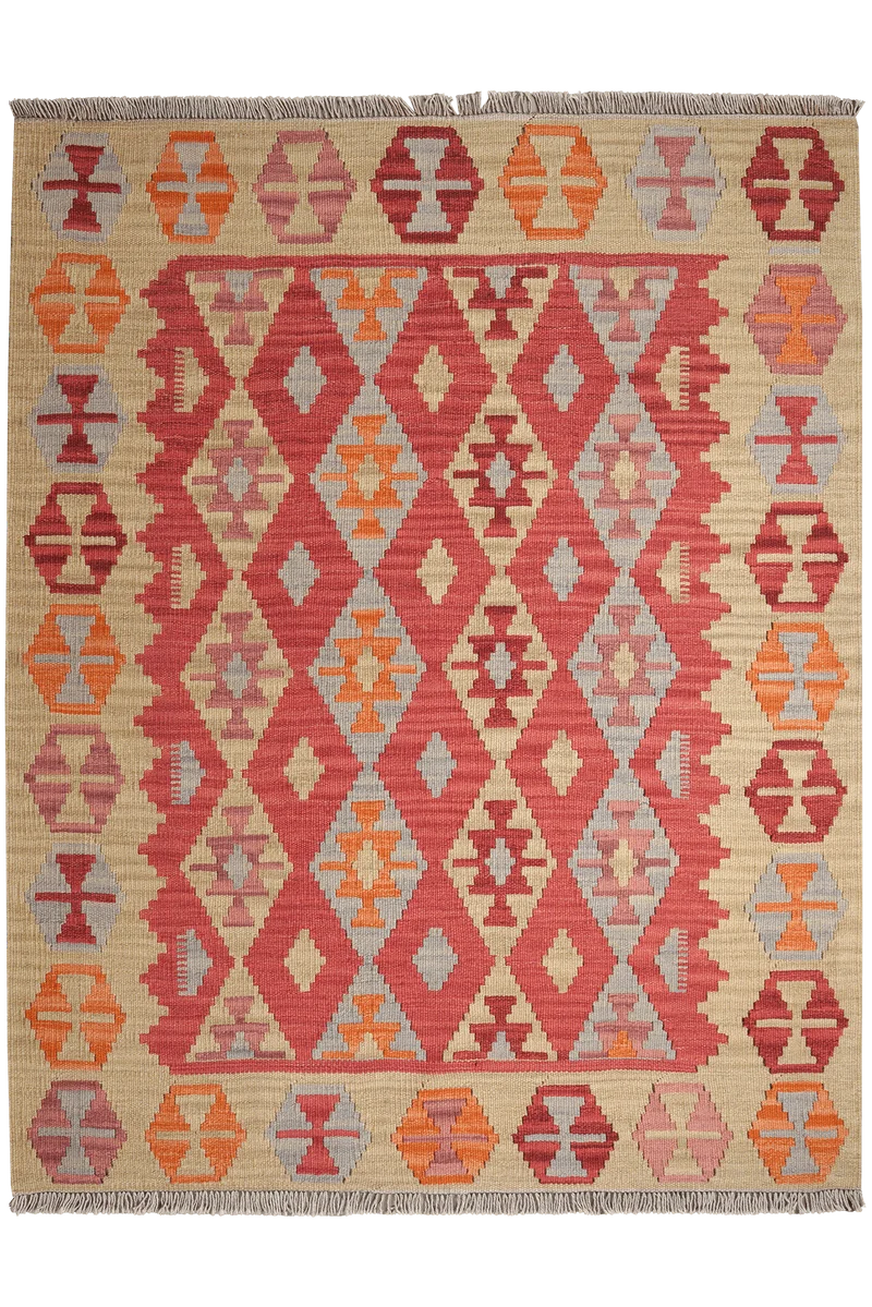 Kelim Gashgai · Handgewebt – Rot, 171x133 cm