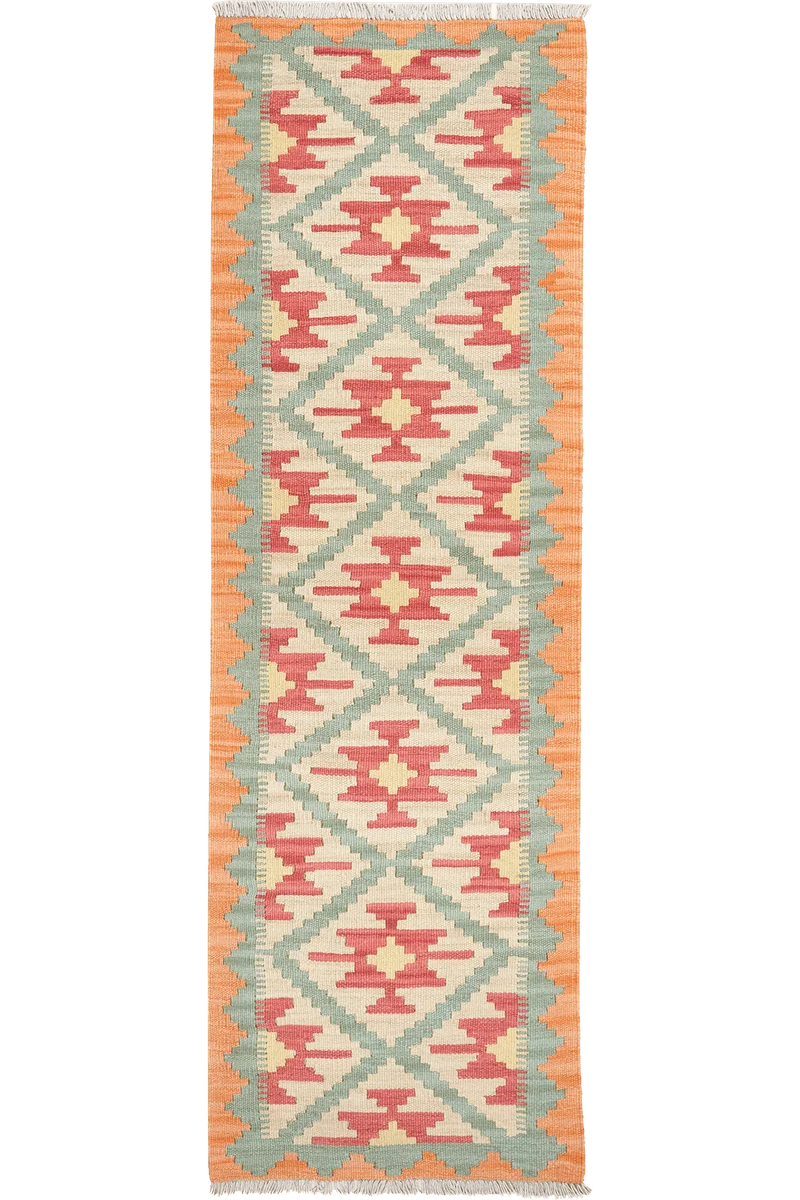 Kelim Gashgai · Handgewebt – Beige, 201x63 cm