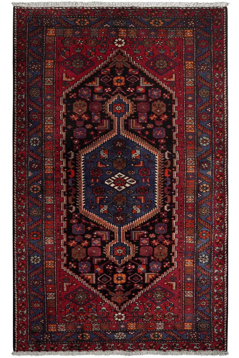 Khamseh · Handgeknüpft – Blau, 226x138 cm